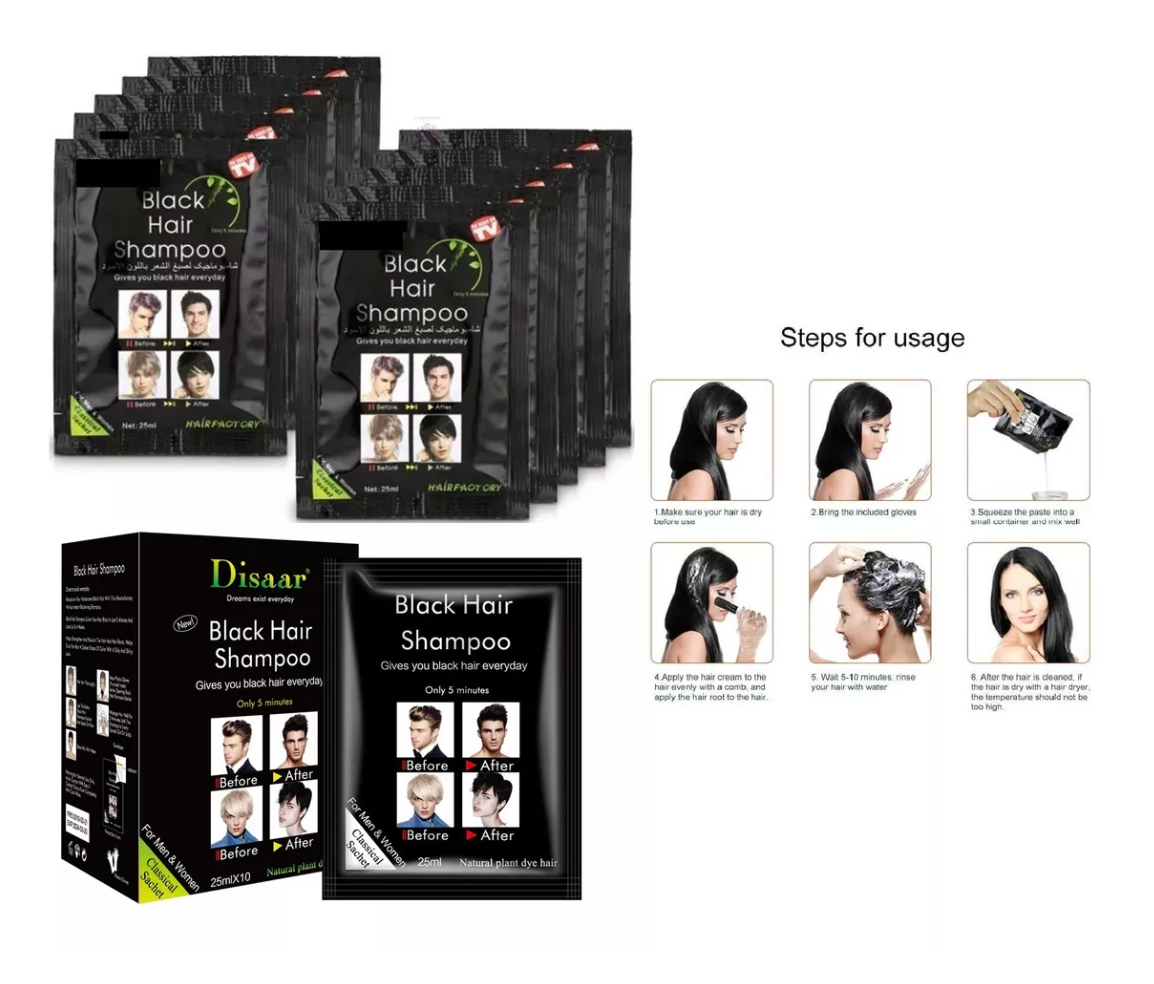 Shampoo anti canas pack 10 unidades - HairColor™